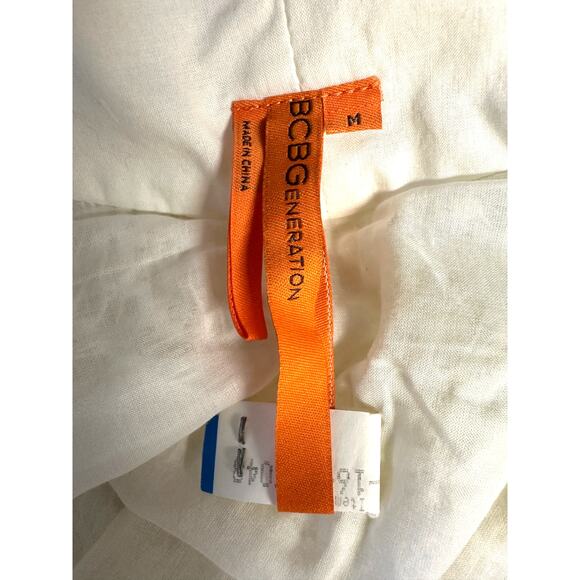 BCBGeneration Ivory Lace Overlay Sleeveless Top Size M Romantic Boho Chic - Picture 8 of 9